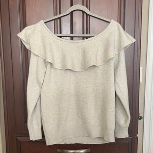 Cream Ruffle Sweater